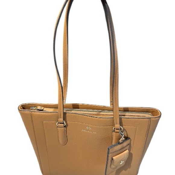 Nanette Lepore Jaelyn Camel Tan Faux Leather Pebble Texture Tote Bag - Picture 7 of 11